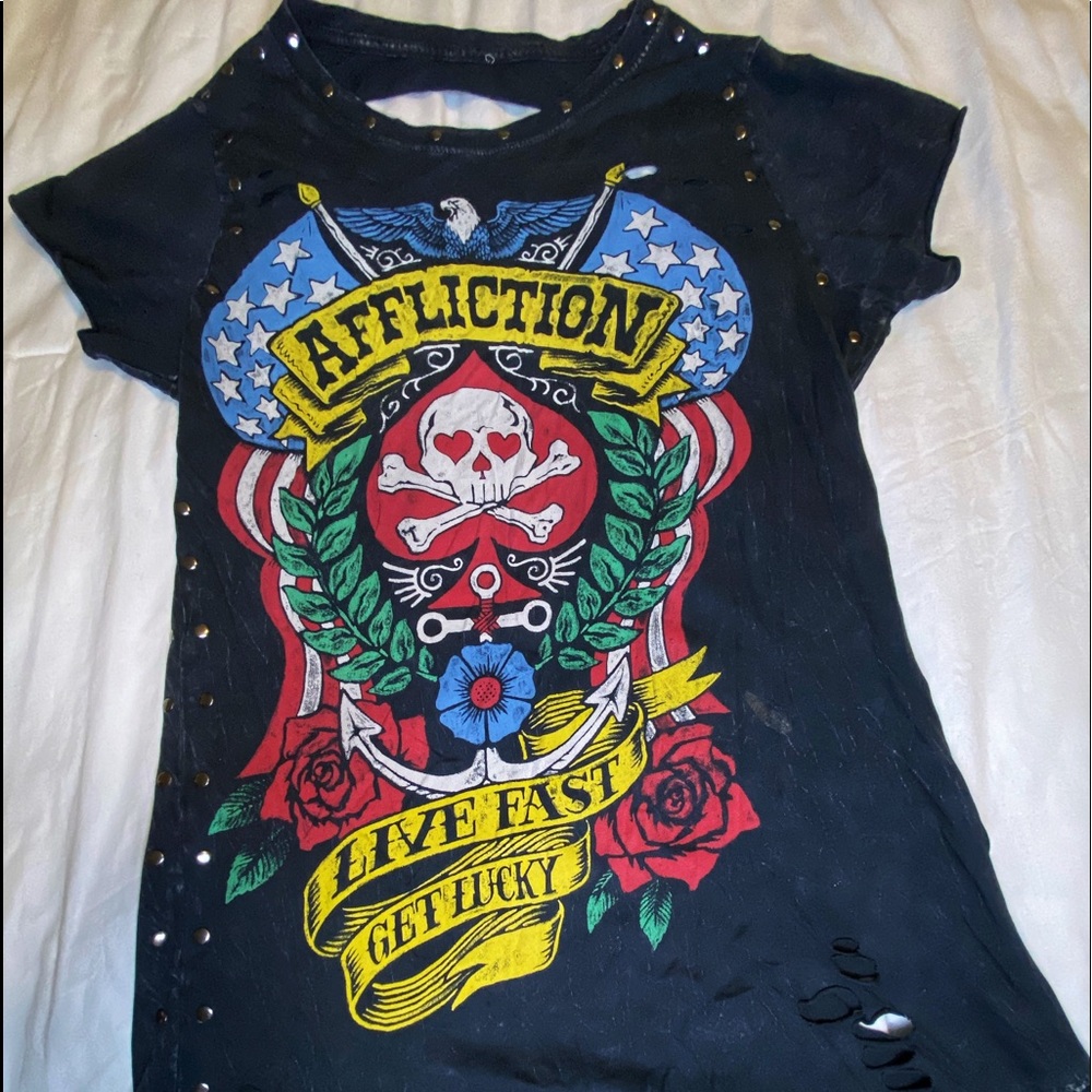Affliction - Size Large Ladies Short Sleeve
